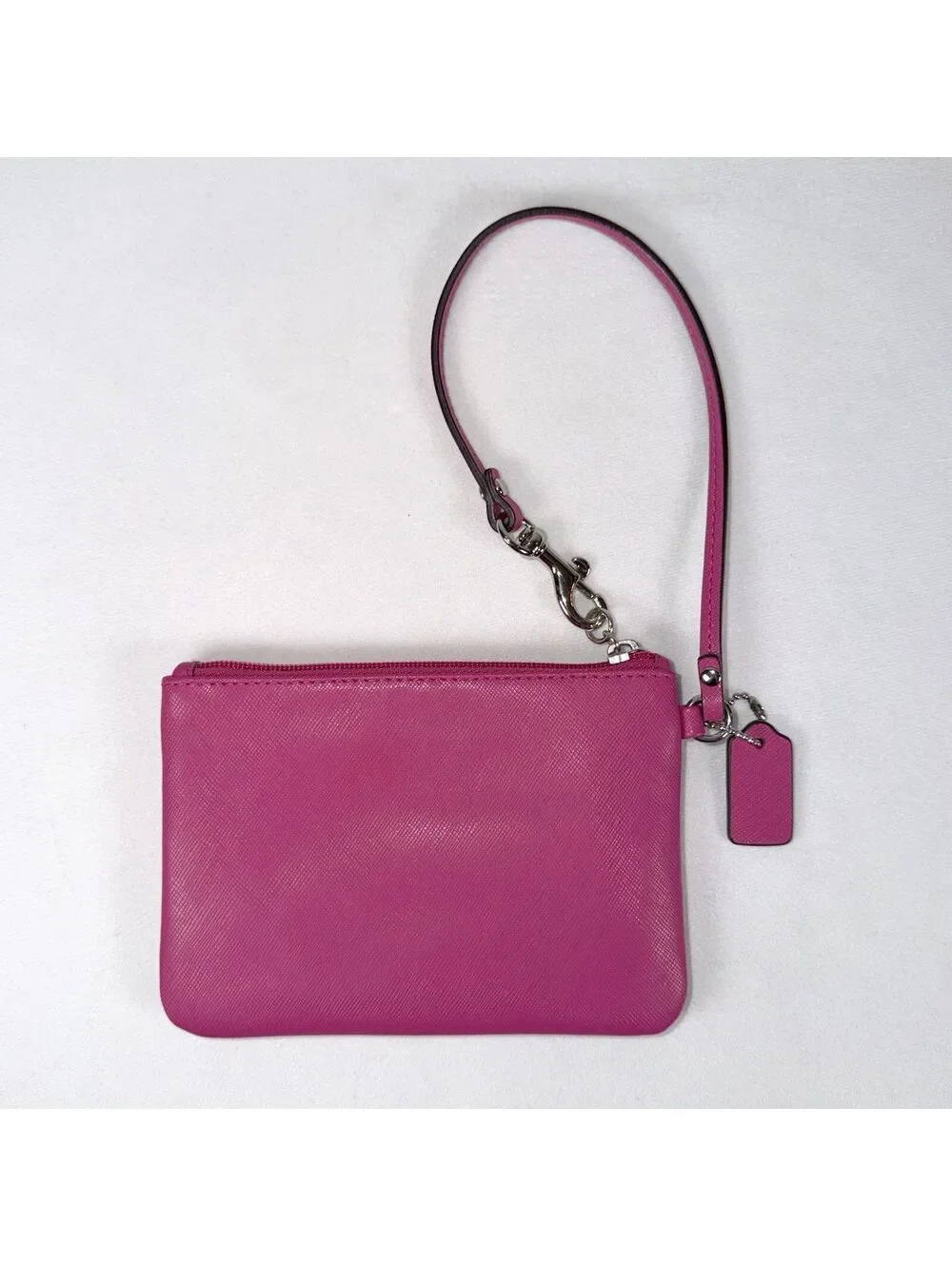 Coach Fuchsia Corner Zip Wristlet